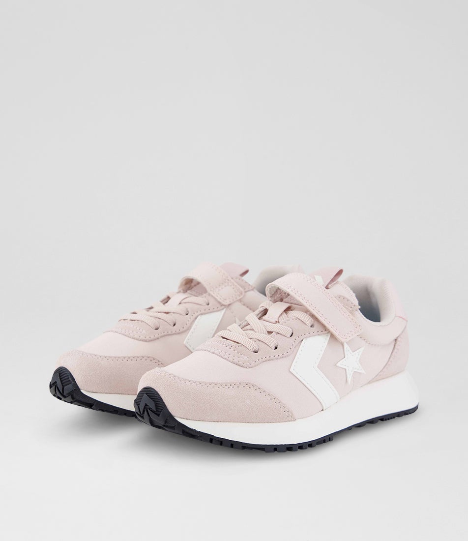Omega Trainer Easy On Junior Shy Flamingo White Fabric Sneakers