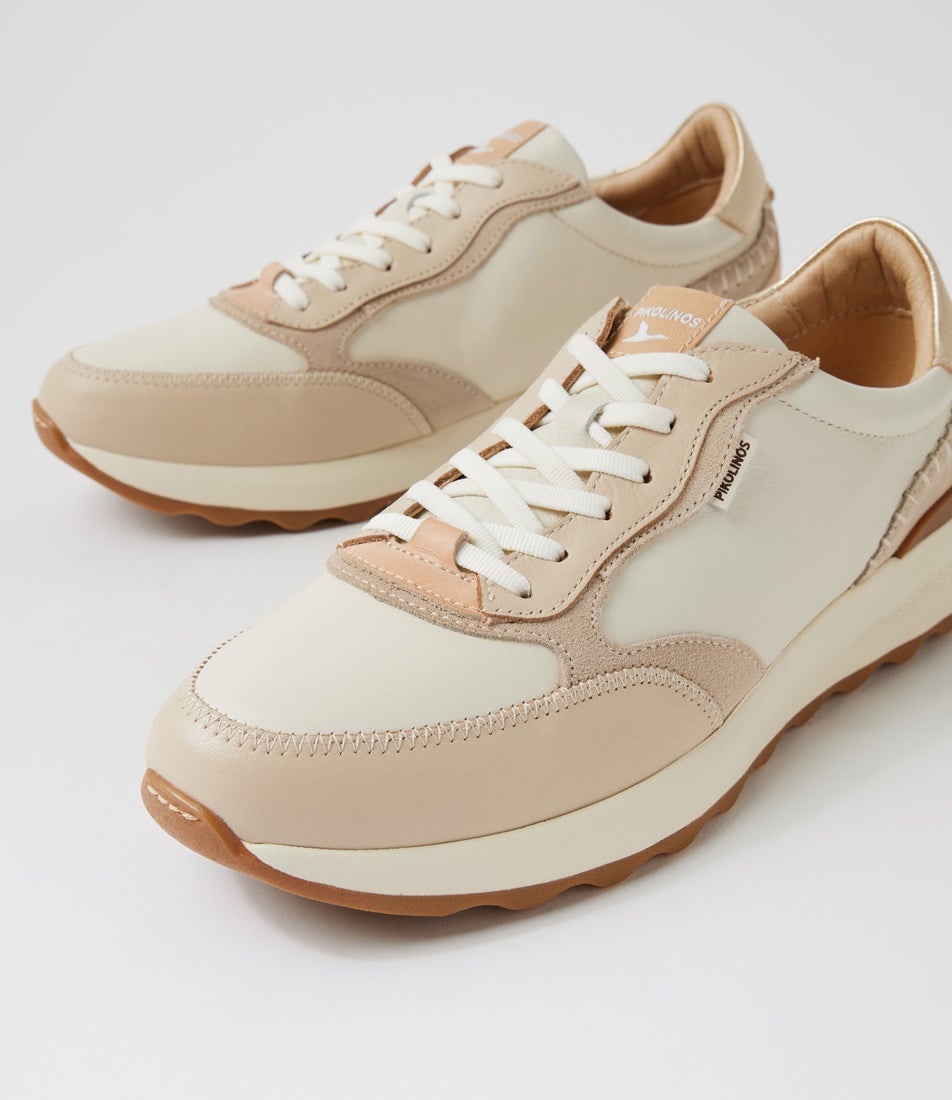 Arrecife 25 Marfil Leather Lace Up Sneakers