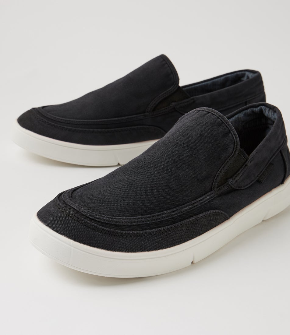 Alfieri Black Canvas Slip On Sneakers