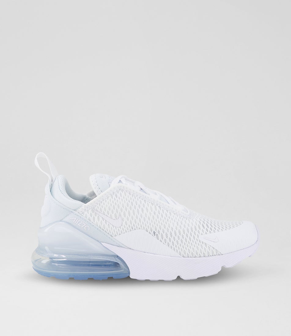 Air Max 270 Junior White Metallic Silver Mesh Sneakers