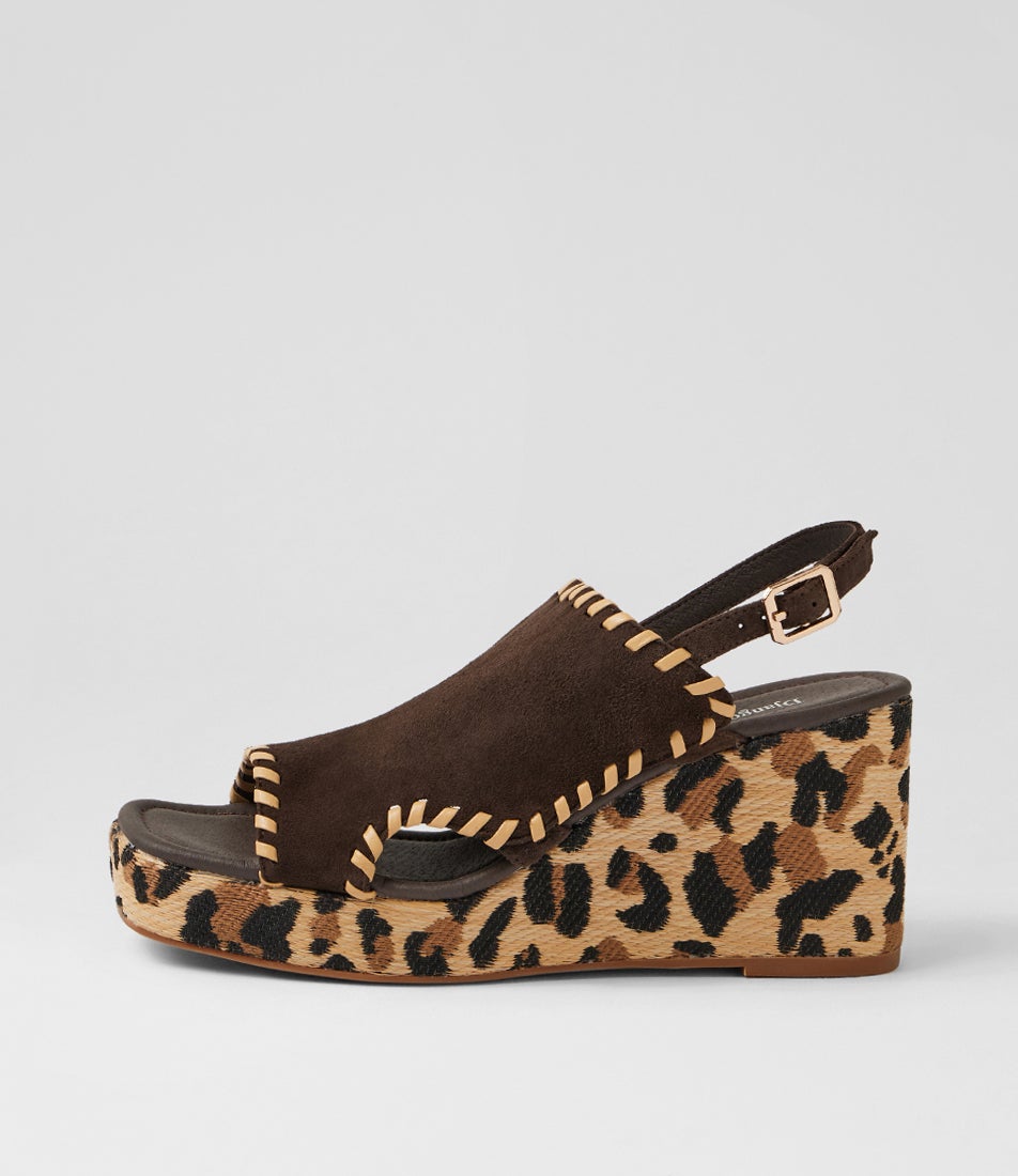Conee Choc Leopard Multi Slingbacks