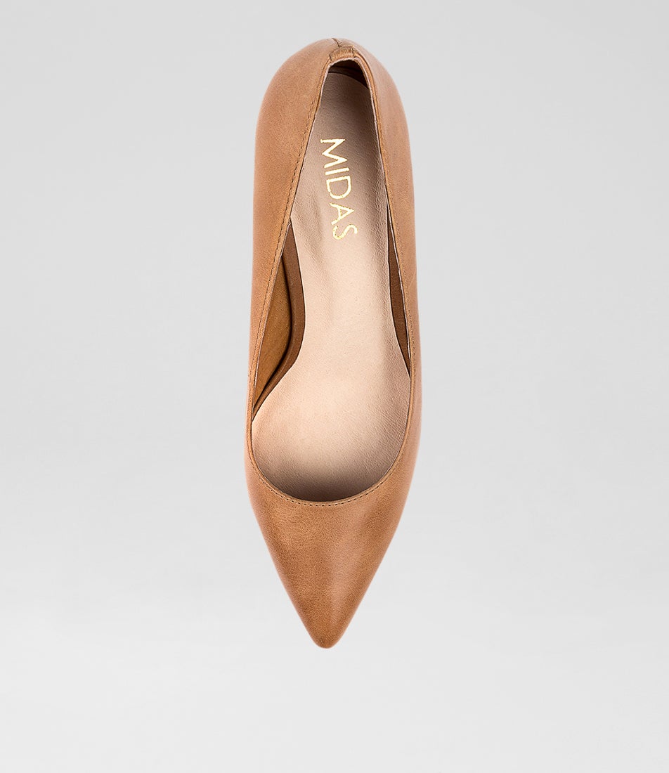 Berri Tan Leather Pump Heels