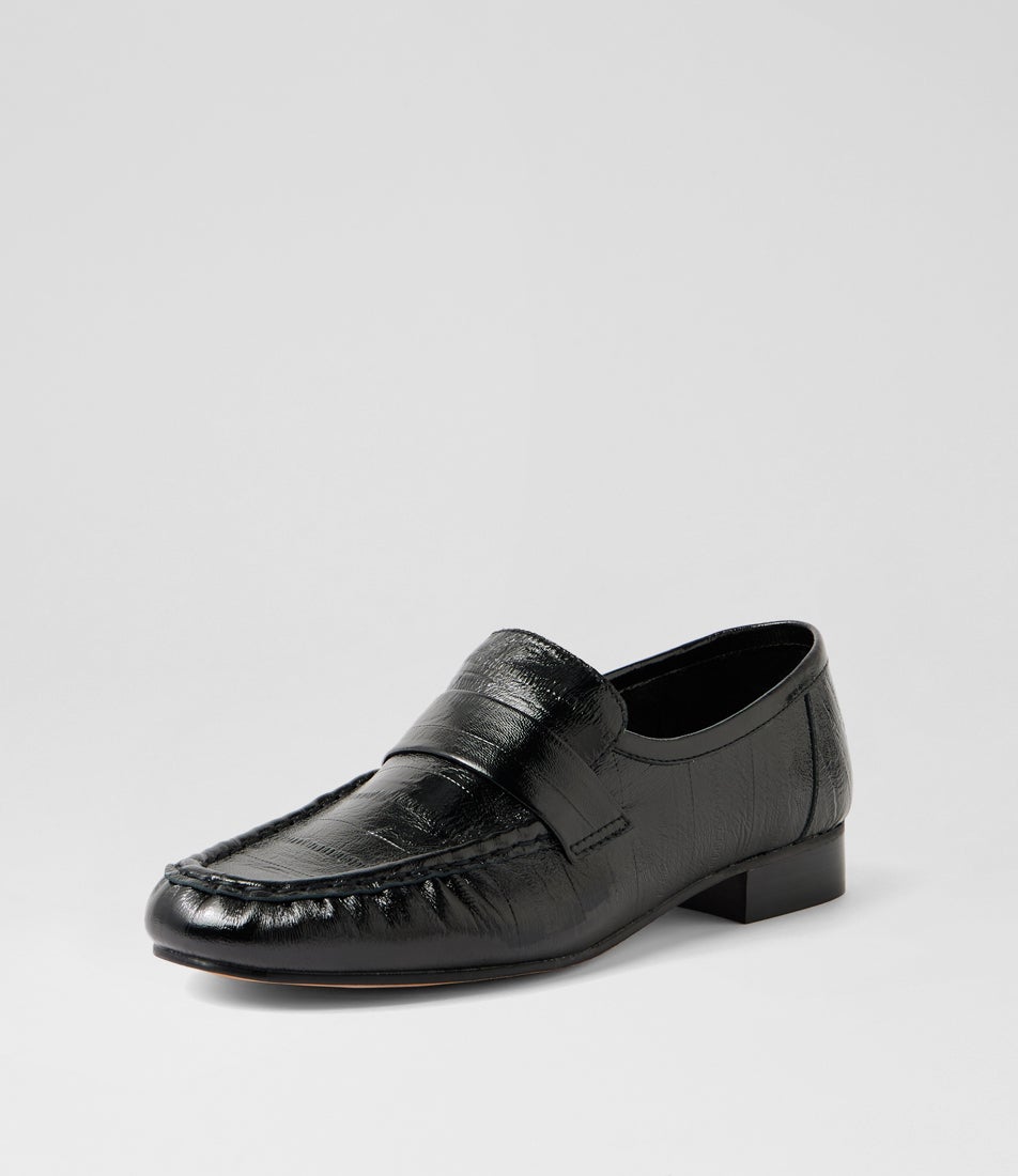 Wissue Black Eel Leather Loafers Wissue Black Eel Leather Loafers