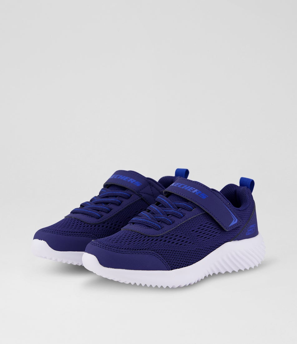 Bounder Junior Navy Fabric Slip On Sneakers