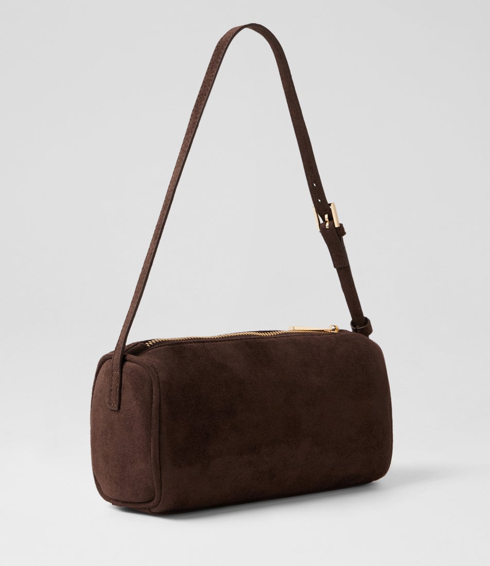 Punchy Chocolate Microsuede Shoulder Bag