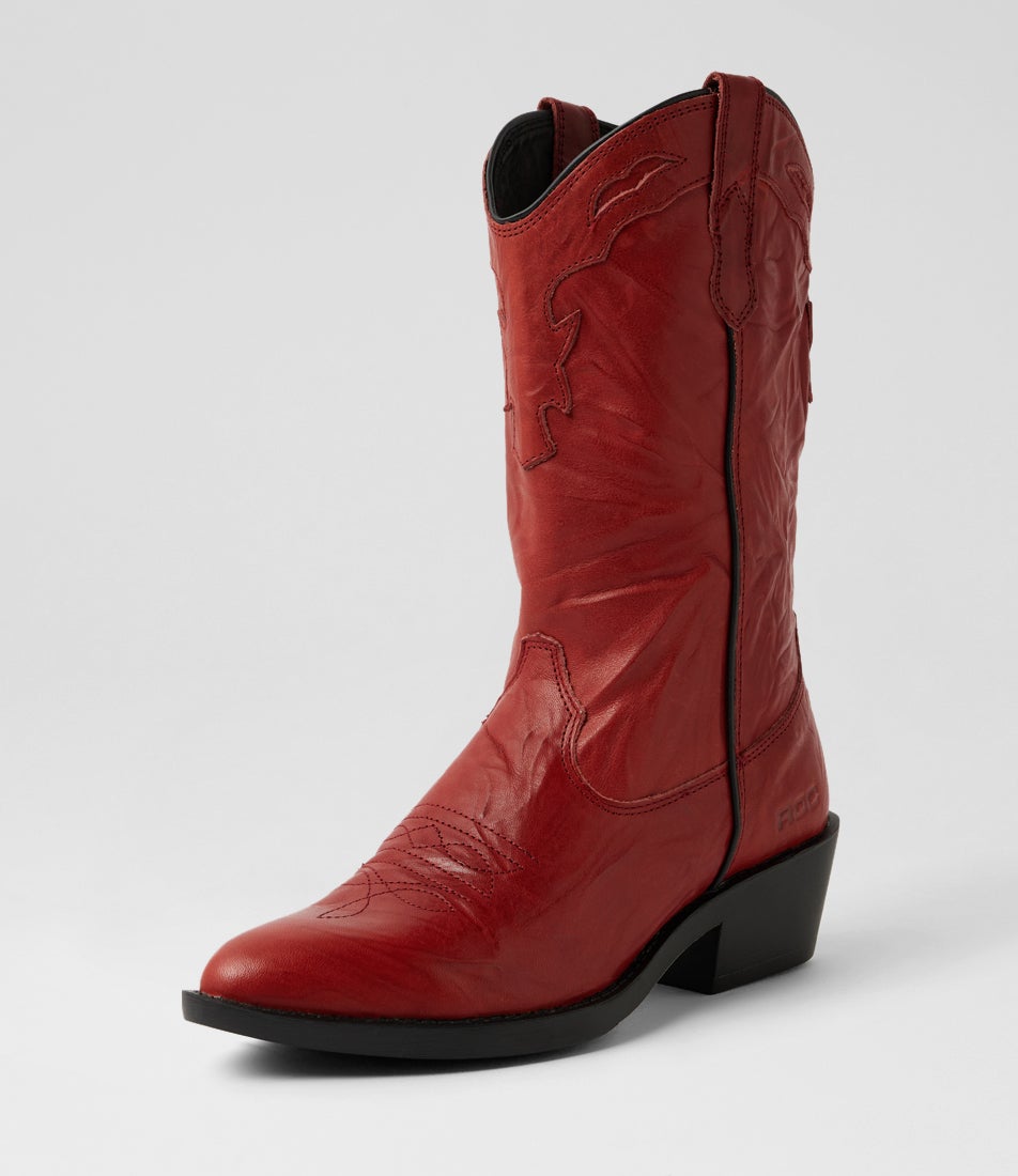 Indio Red Vintage Leather Calf Boots