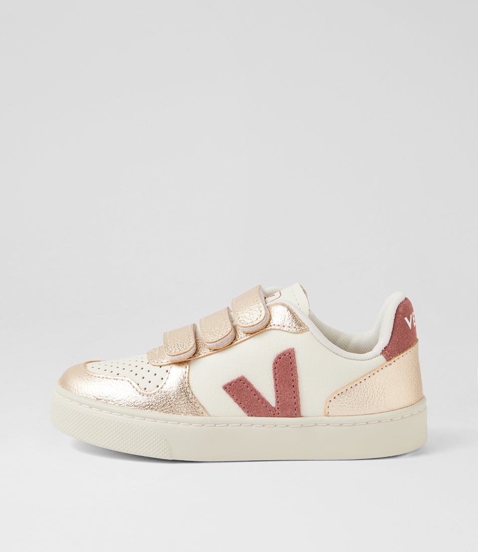 Small V 10 Junior Petale Platine Leather Slip On Sneakers