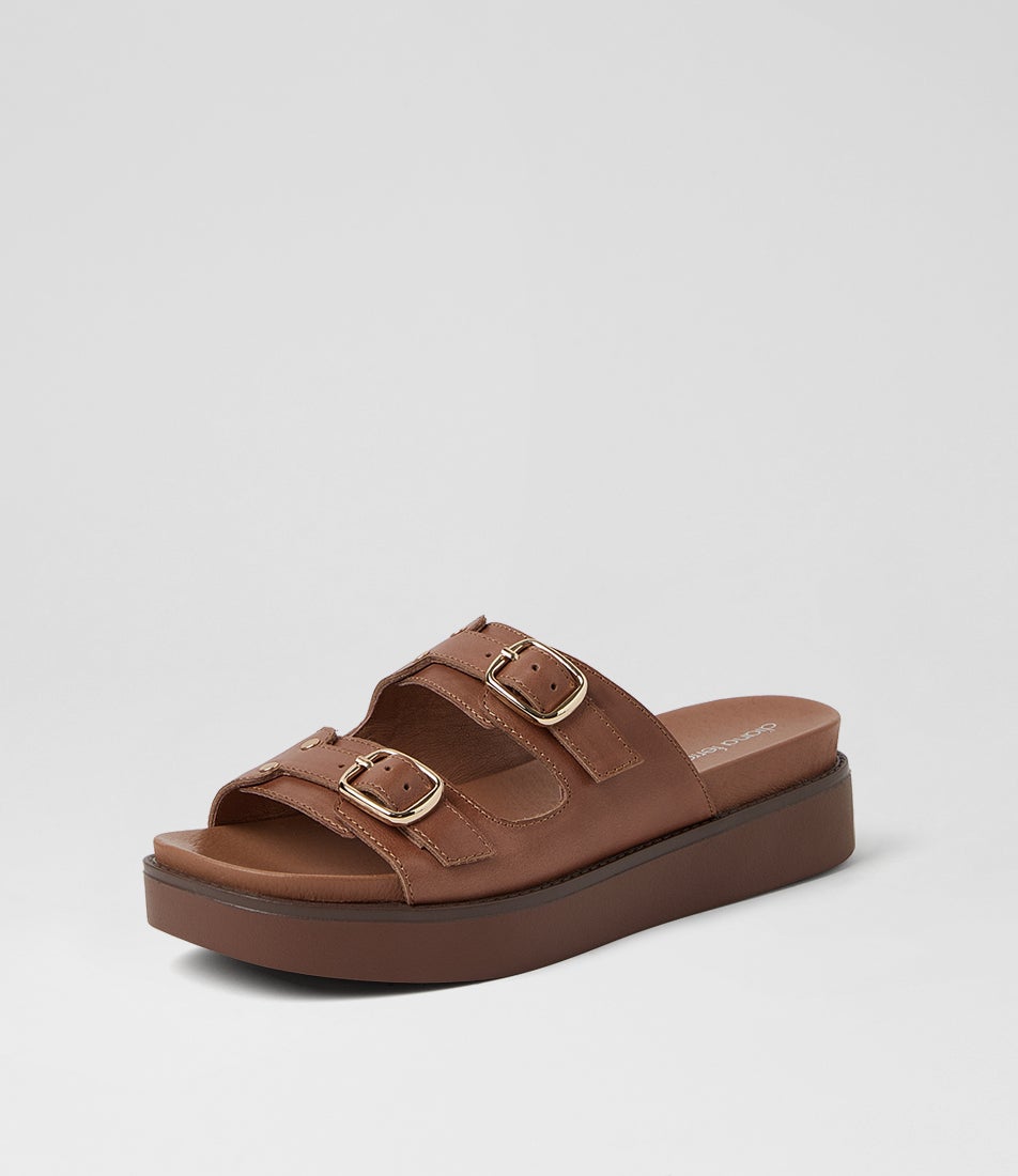 Branton Walnut Leather Sandals