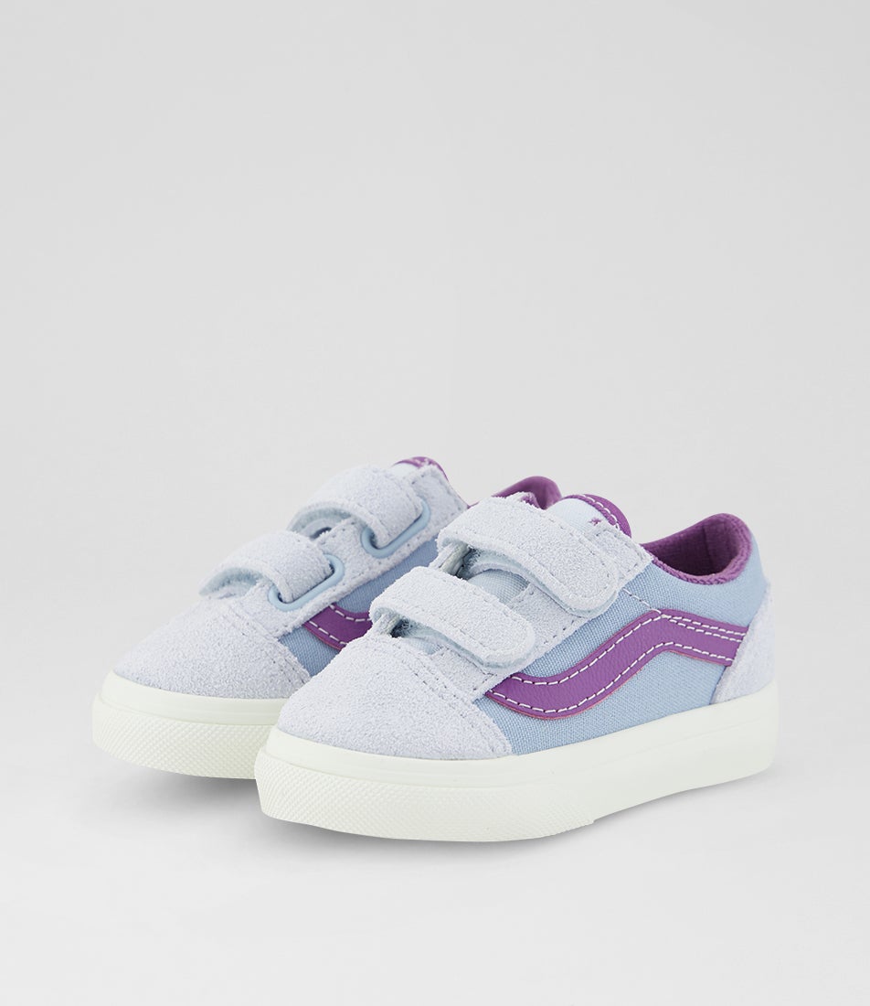 Old Skool Toddler Pop Sidestripe Slate Blue Suede