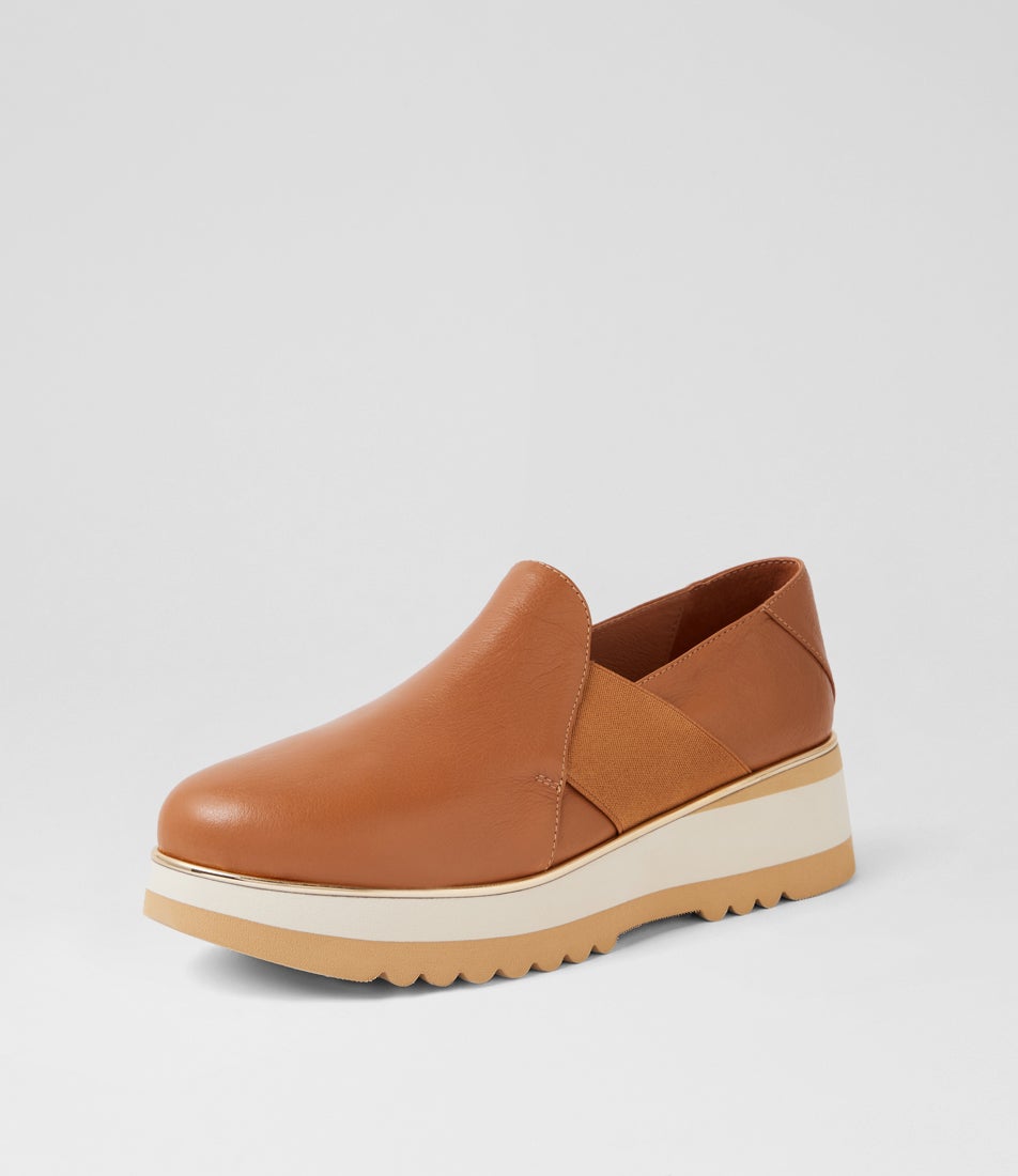 Chiyo Dark Tan Camel Milk Leather Loafers