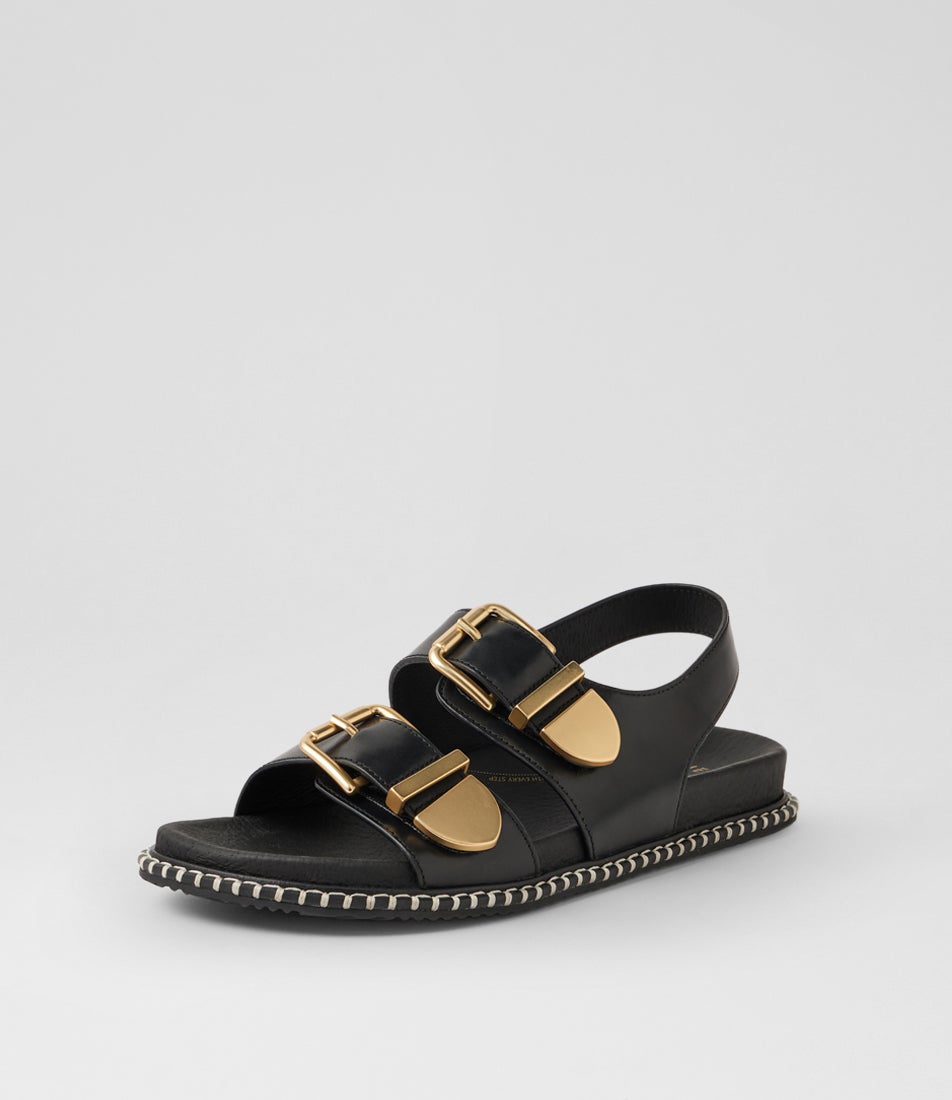 Iwell W Black Leather Sandals