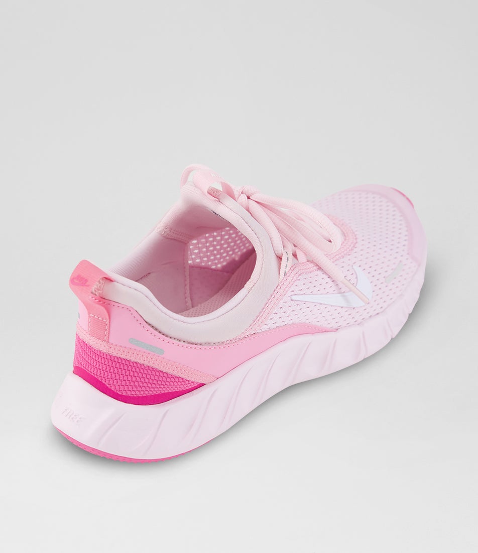 Free Ride Youth Pink Rise White Playful Mesh Sneakers