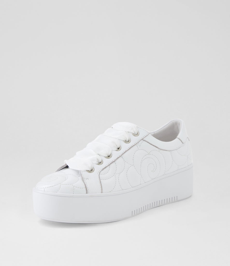 Whoopi White Leather Sneakers
