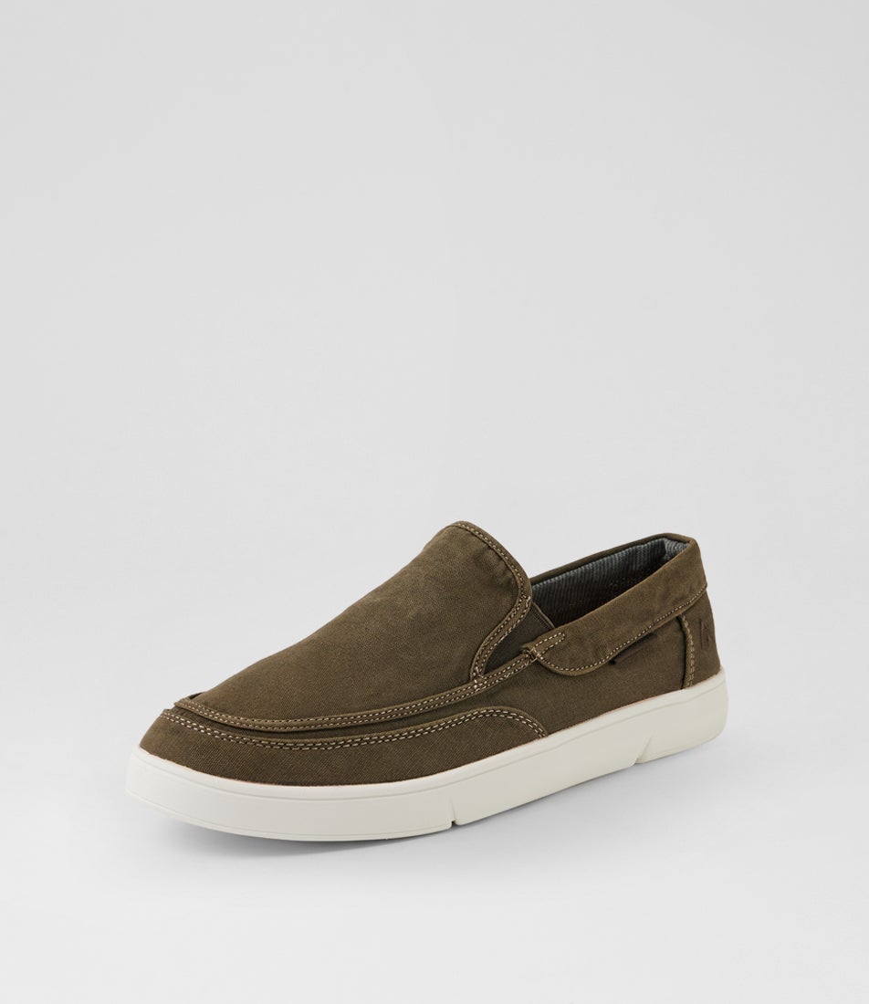Alfieri Grey Taupe Canvas Slip On Sneakers