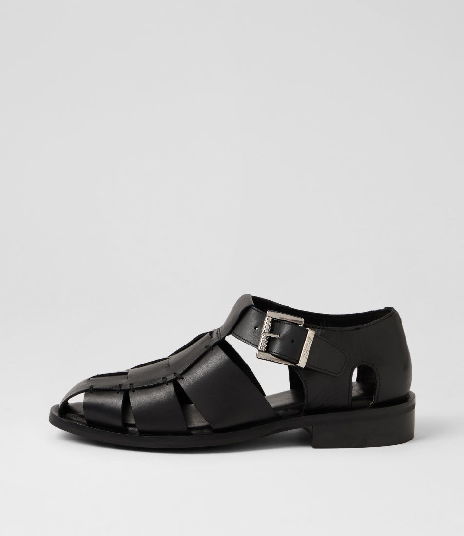 Next Wagon Fisherman Black Leather T Bars