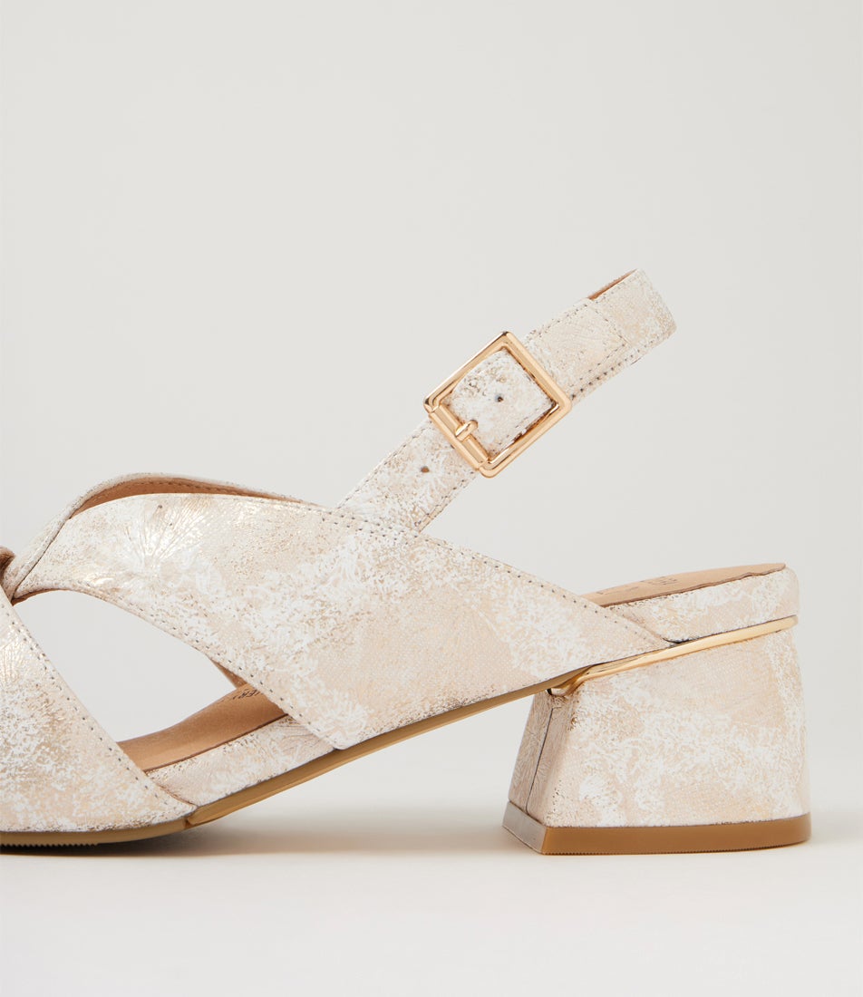 Carlen W Ivory Fireworks Leather Sandals