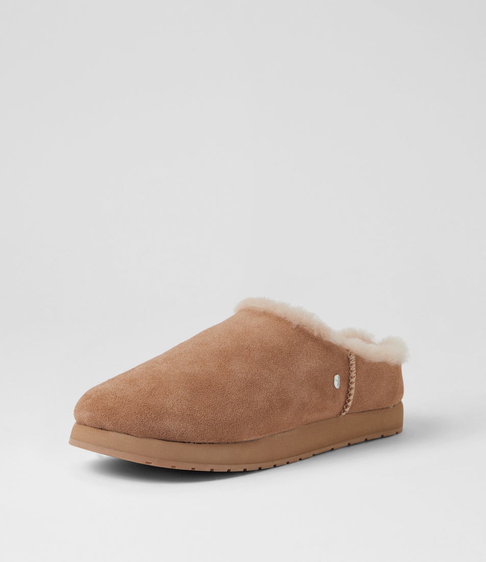 Azalea Comfort Camel Suede Slippers