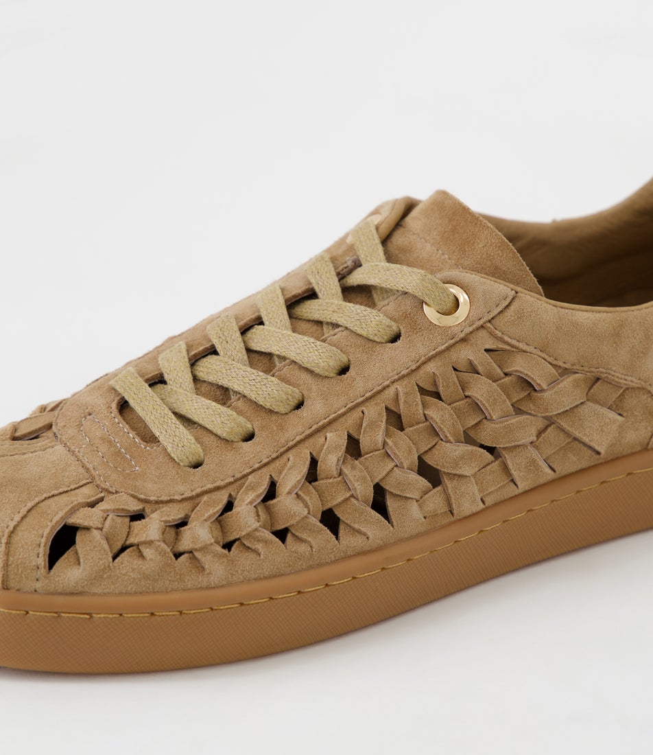 Hyea Light Choc Gum Suede Sneakers
