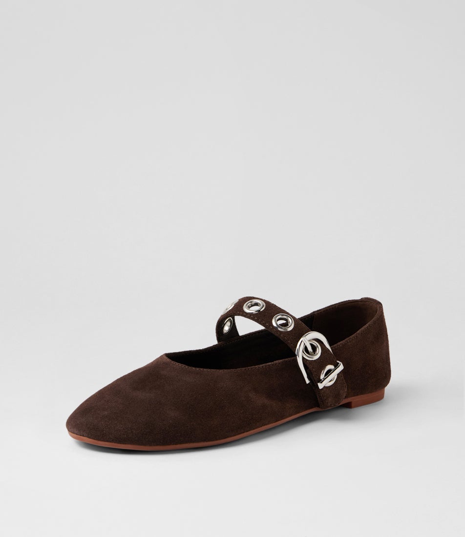 Camille 3 Chocolate Suede Ballet Flats