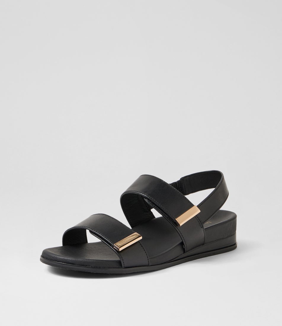 Funkie Black Leather Sandals