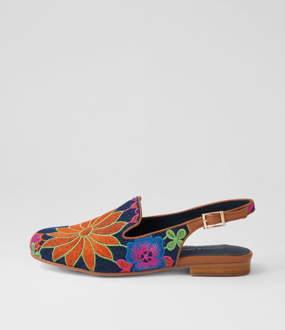 Raedalla Denim Bright Fabric Flat Shoes