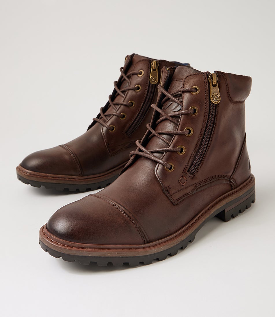 Gasp Chestnut Leather Lace Up Boots Gasp Chestnut Leather Lace Up Boots