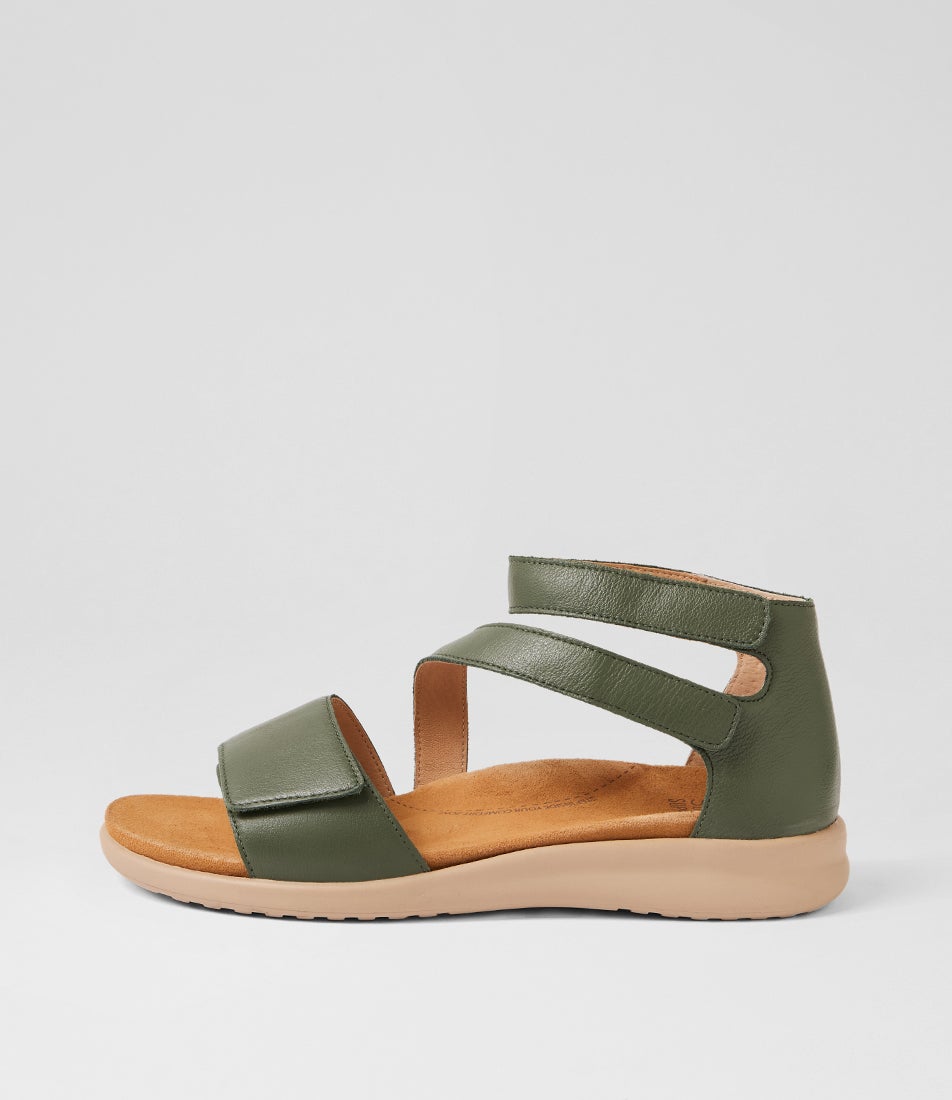 Brethe Xw Khaki Almond Leather Sandals