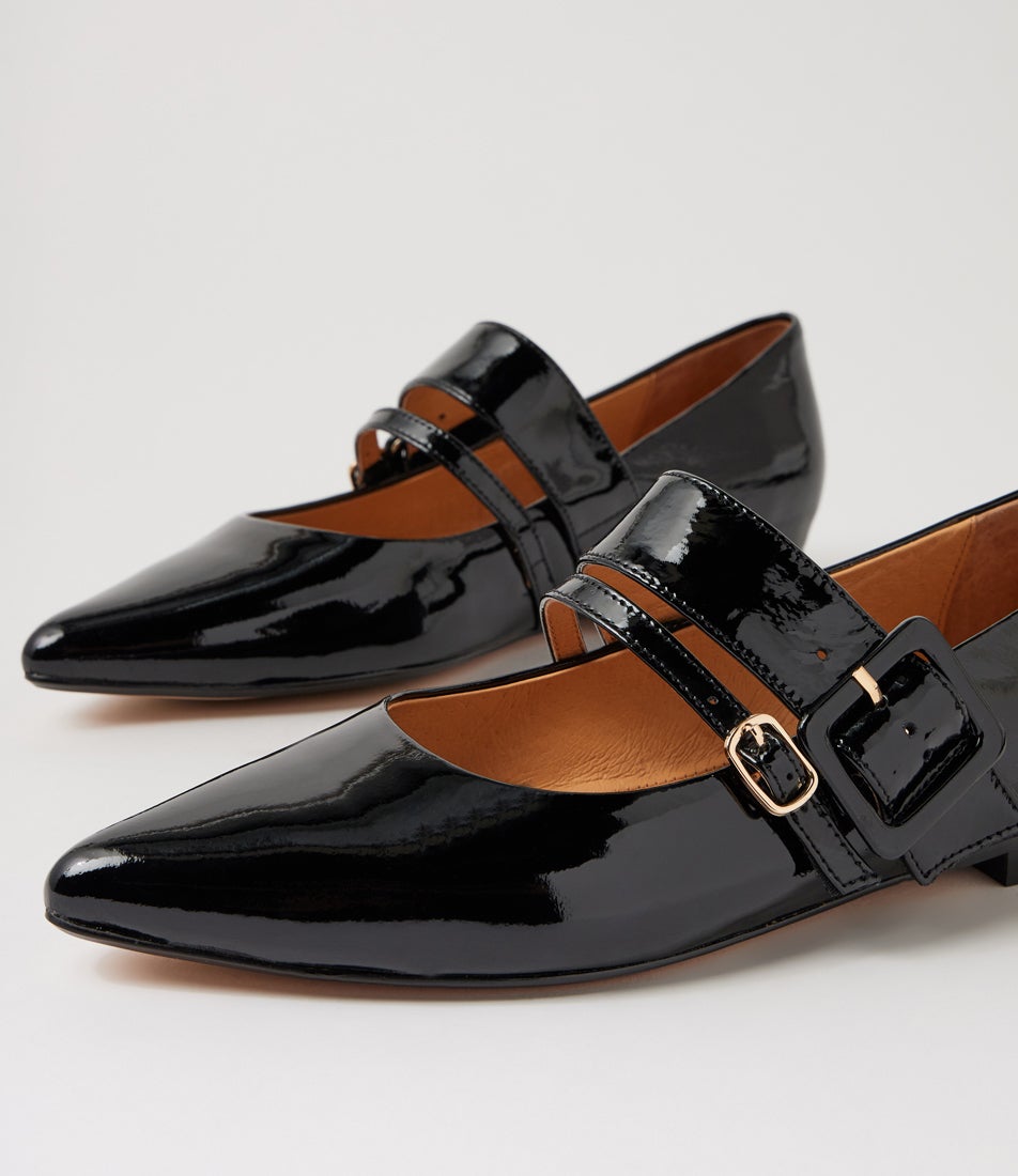 Yexa Black Patent Leather Mary Janes