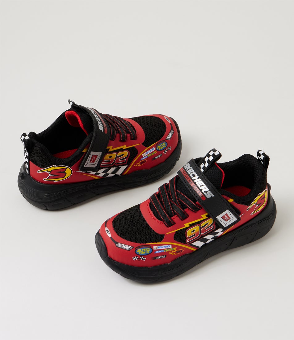 Skech Tracks Toddler Black Red Fabric Sneakers Skech Tracks Toddler Black Red Fabric Sneakers