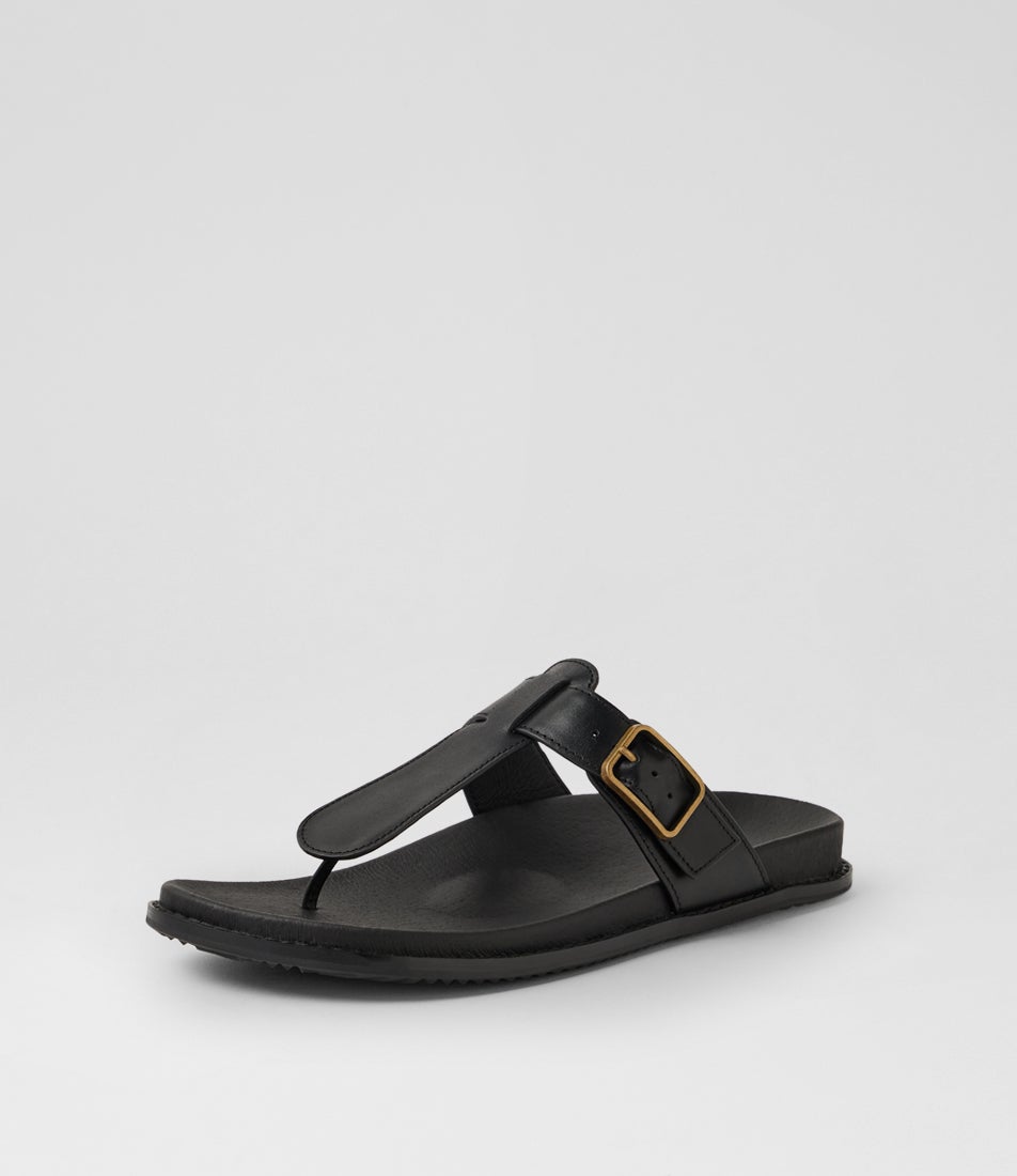 Nelson Black Leather Thongs