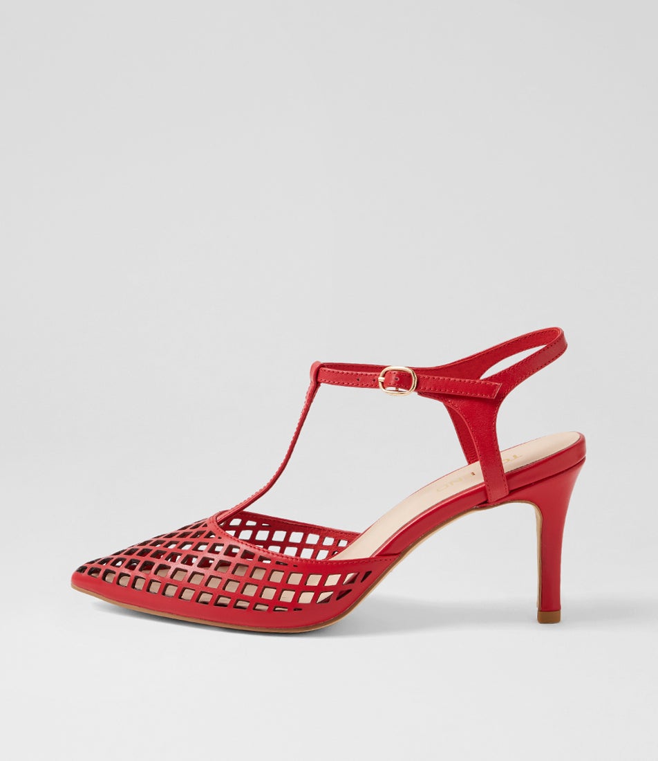 Brenn Red Leather Heels