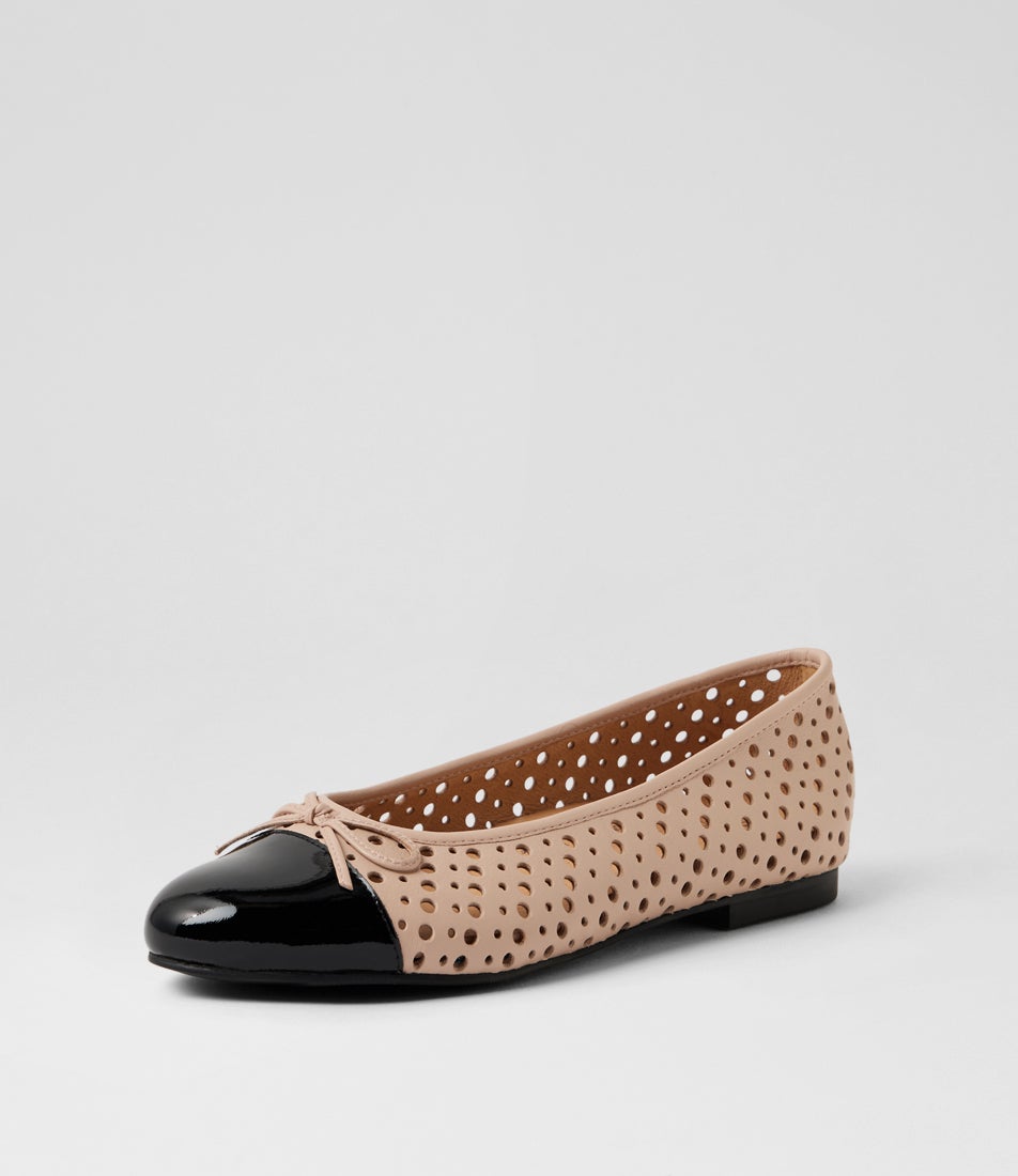 Coddla Xf Black Nude Patent Leather Ballet Flats