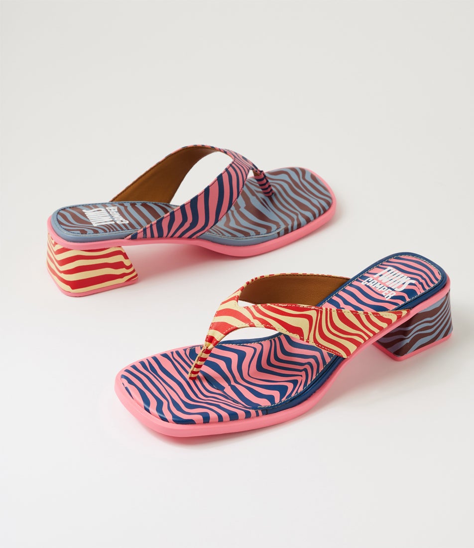 Kora Sandal Pink Blue Multi Stripes Leather Sandals