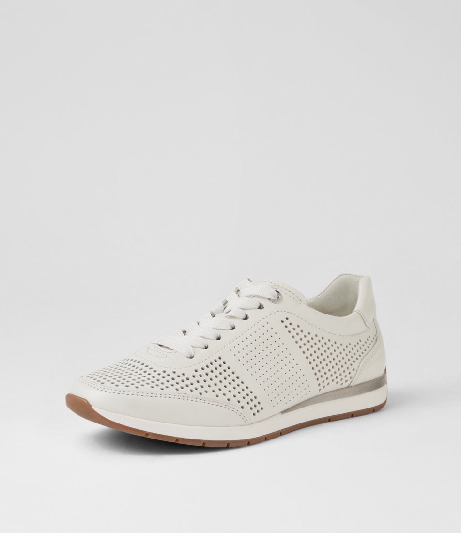 Portofino 8 White Leather Lace Up Sneakers