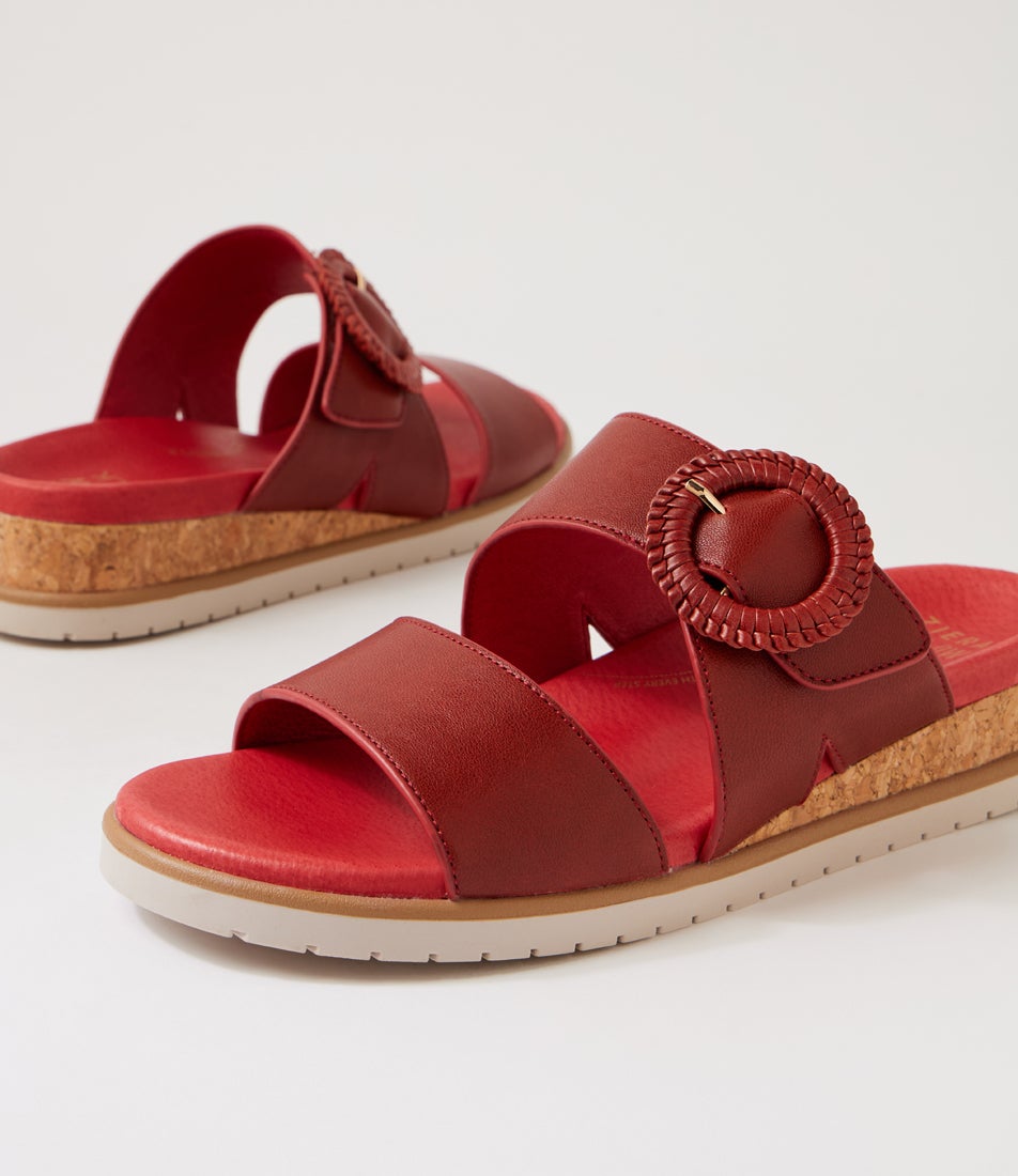 Vatha W Red Almond Leather Sandals