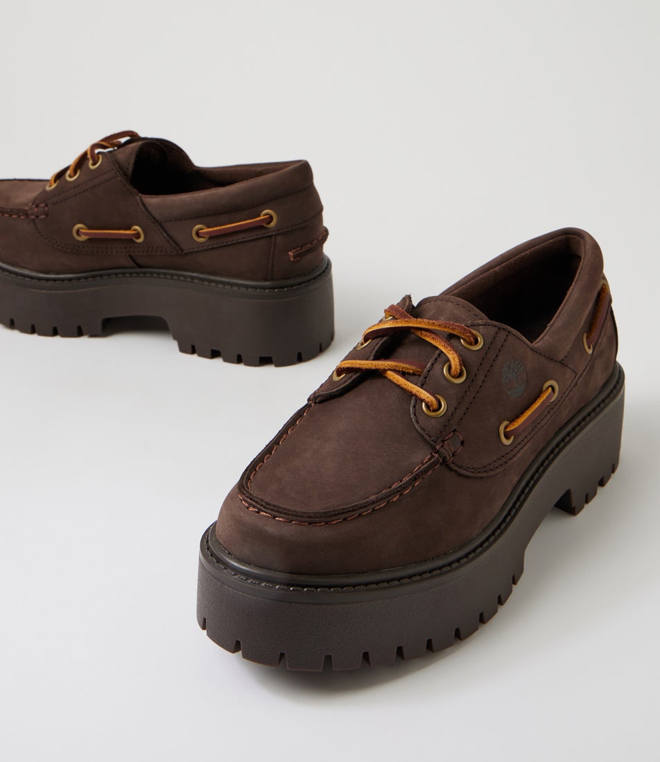 Stone Street Dark Brown Nubuck Boat Shoes