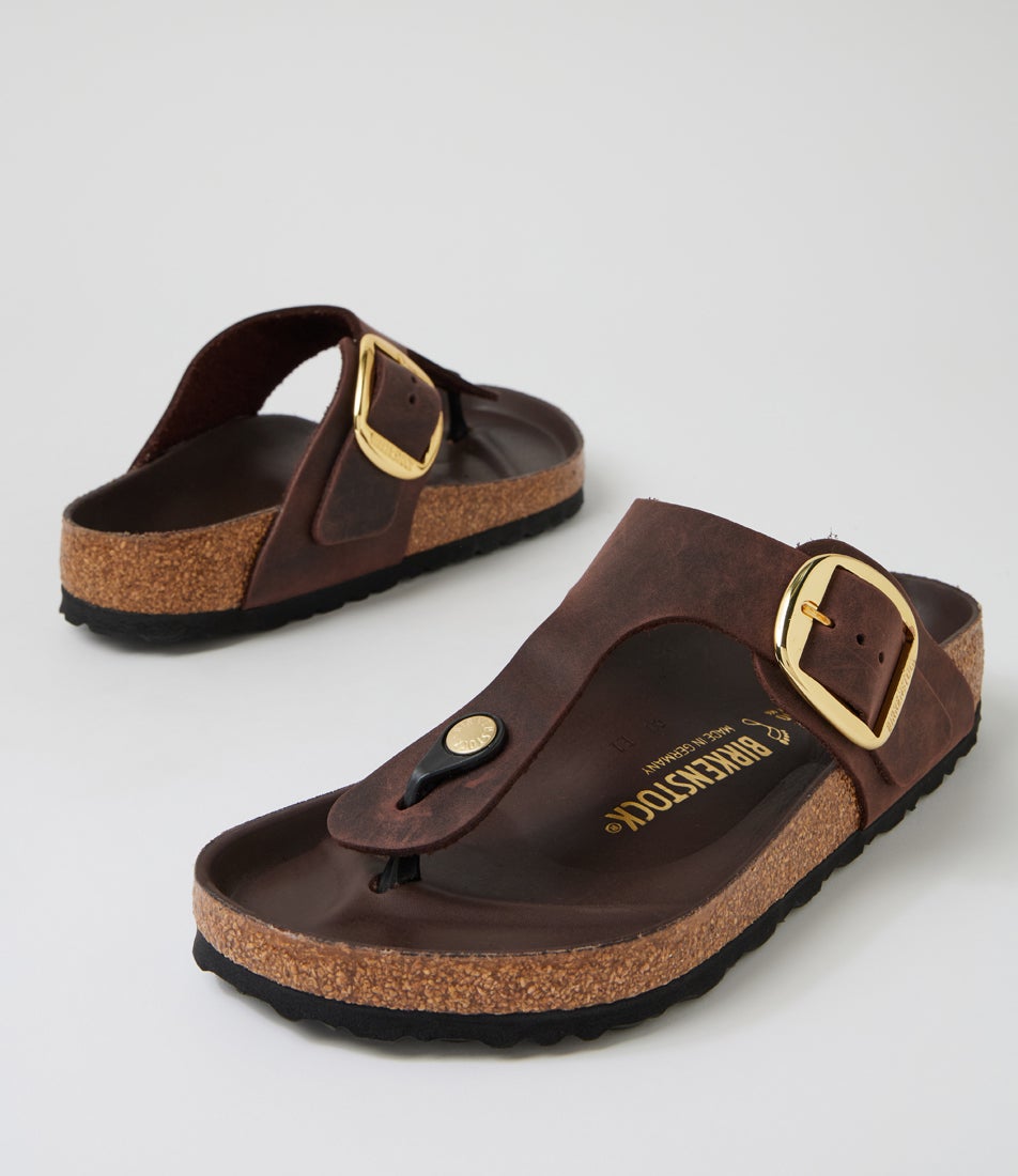 Gizeh Big Buckle Habana Oiled Leather Thongs