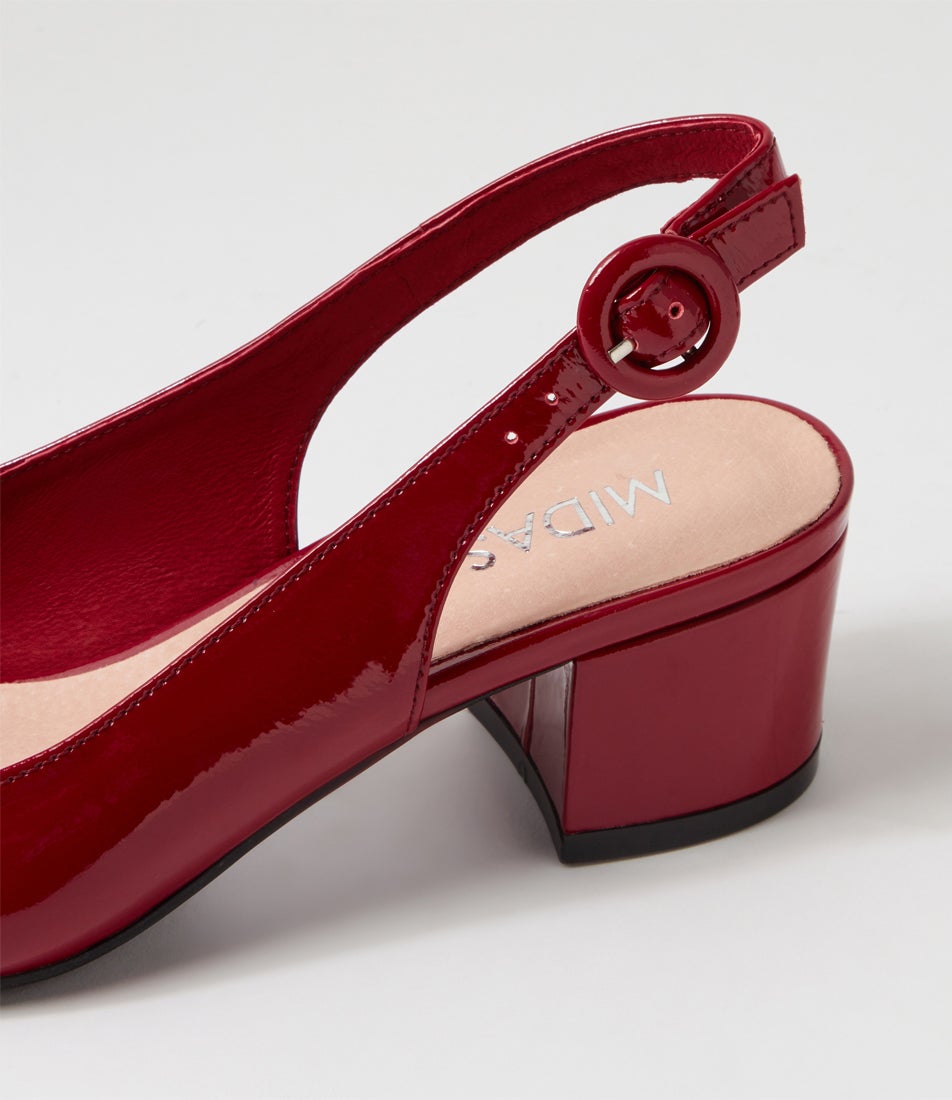 Amali Dark Red Patent Leather Pump Heels