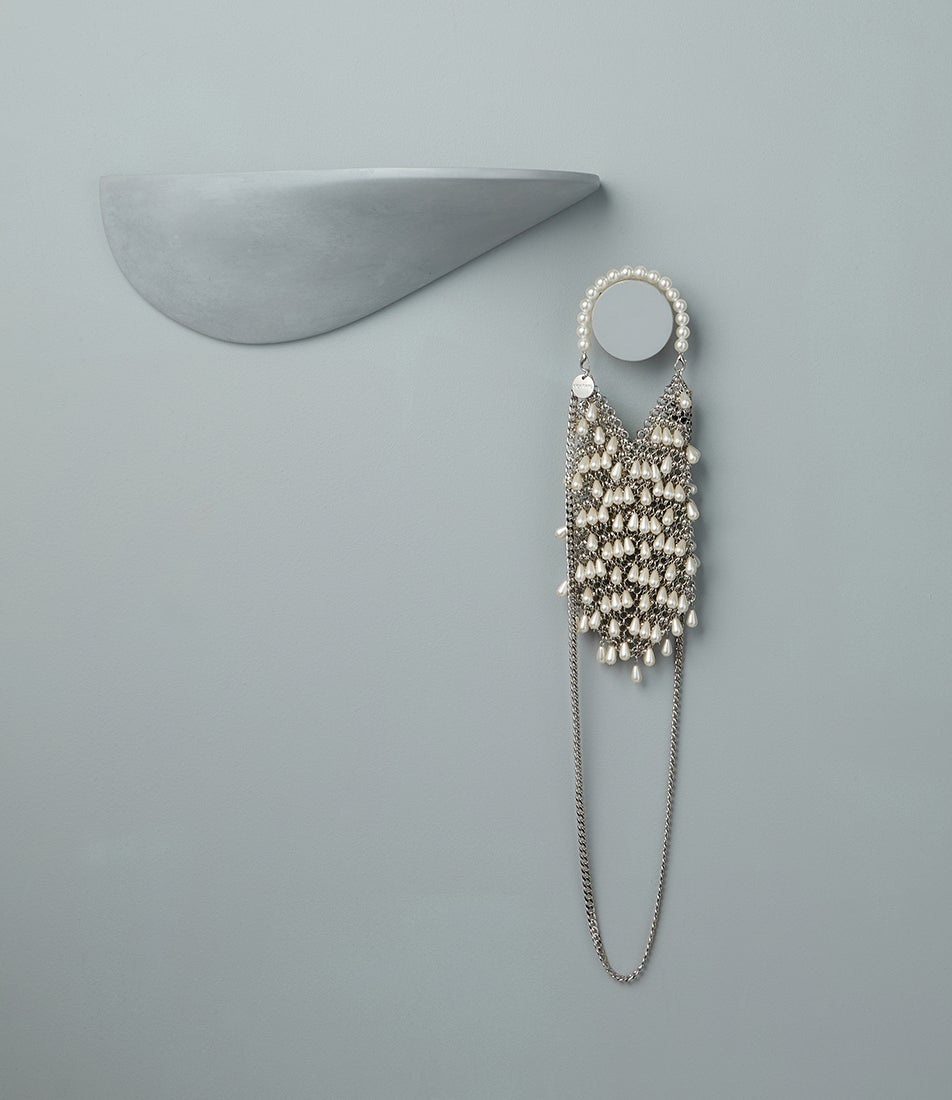 Jaden Pearl Silver Clutch