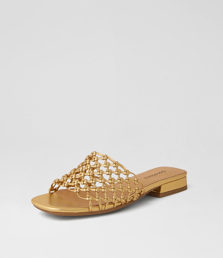 Nassa Gold Leather Sandals