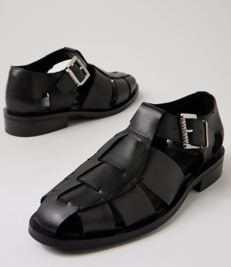 Next Wagon Fisherman Black Leather T Bars