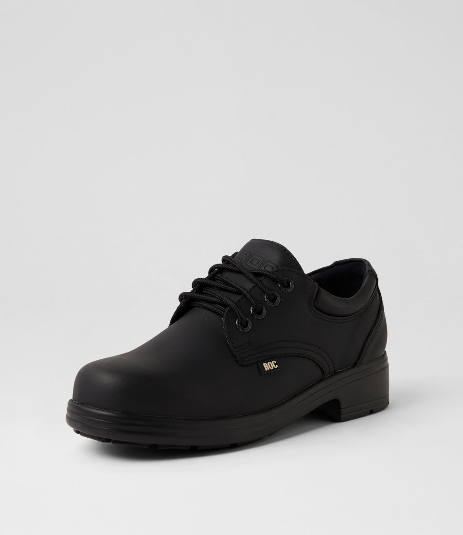 Metro Senior Black Leather Lace Up School Shoes