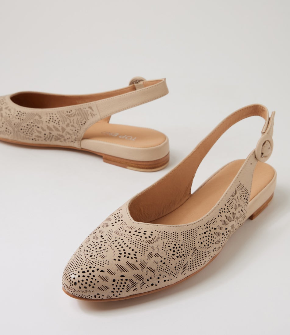Falo Vanilla Leather Slingbacks