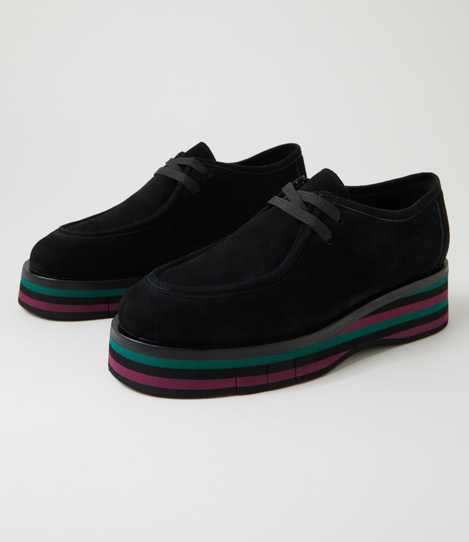 Gnota Black Forest Multi Suede Lace Up Flats