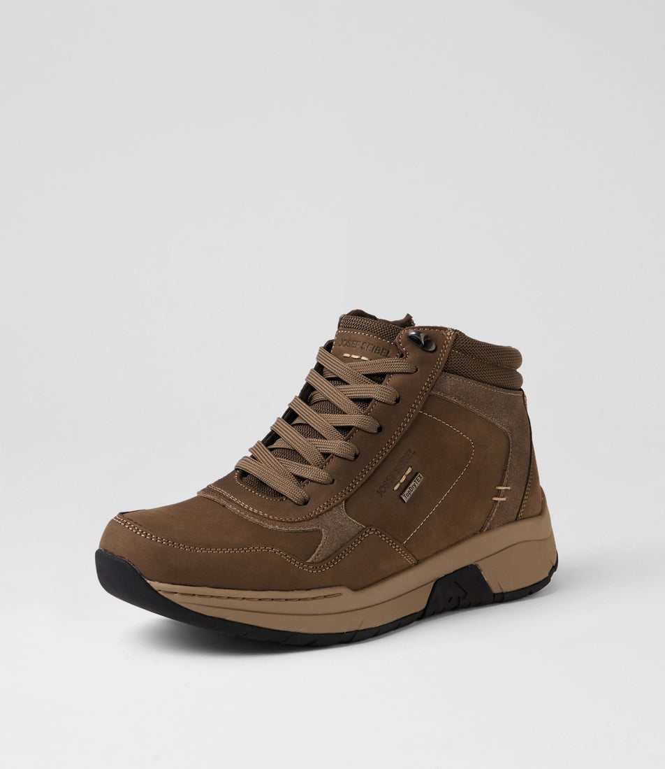Mitchell 55 Taupe Leather Lace Up Boots