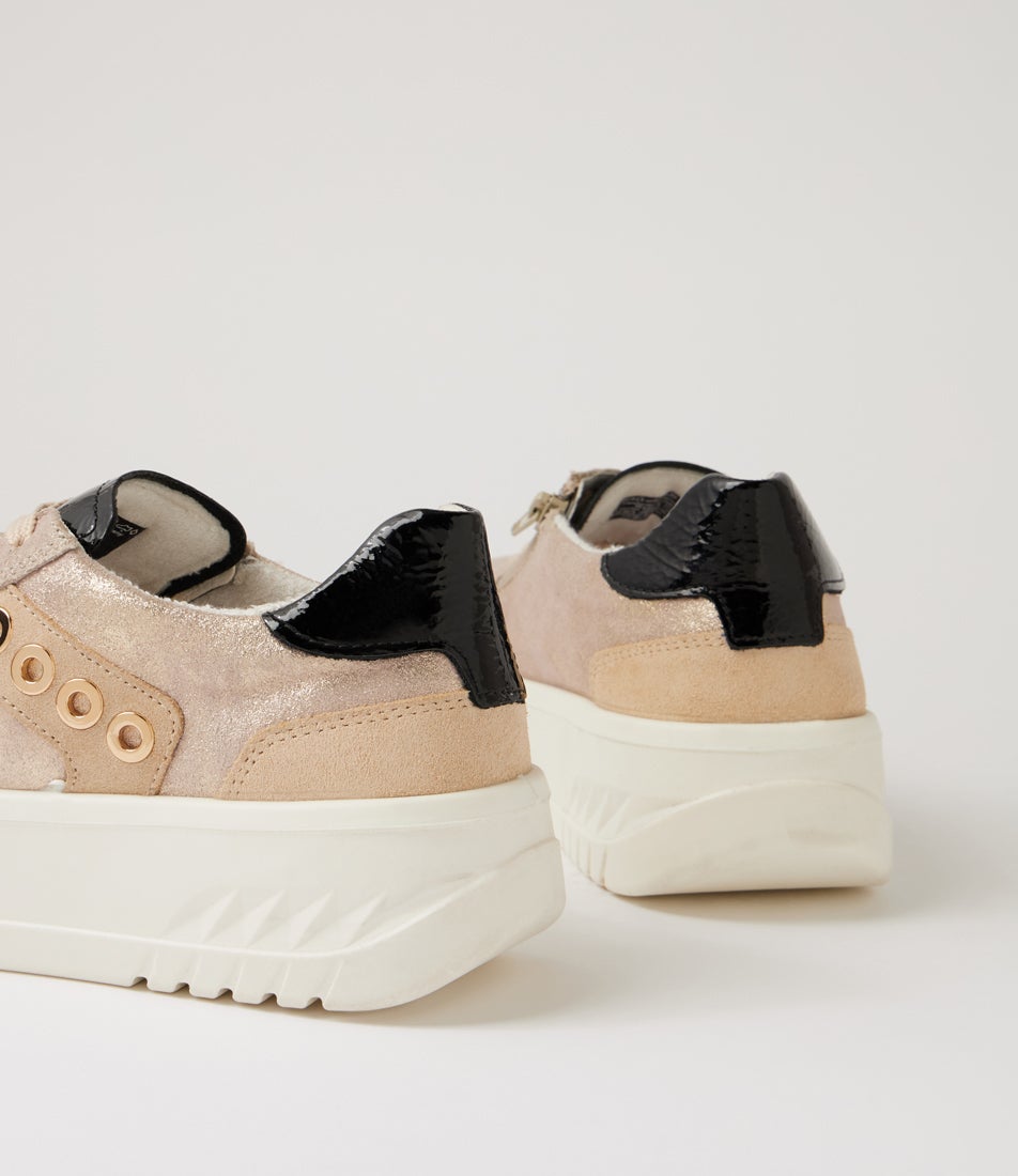 Monaco 9 Platinum Leather Lace Up Sneakers