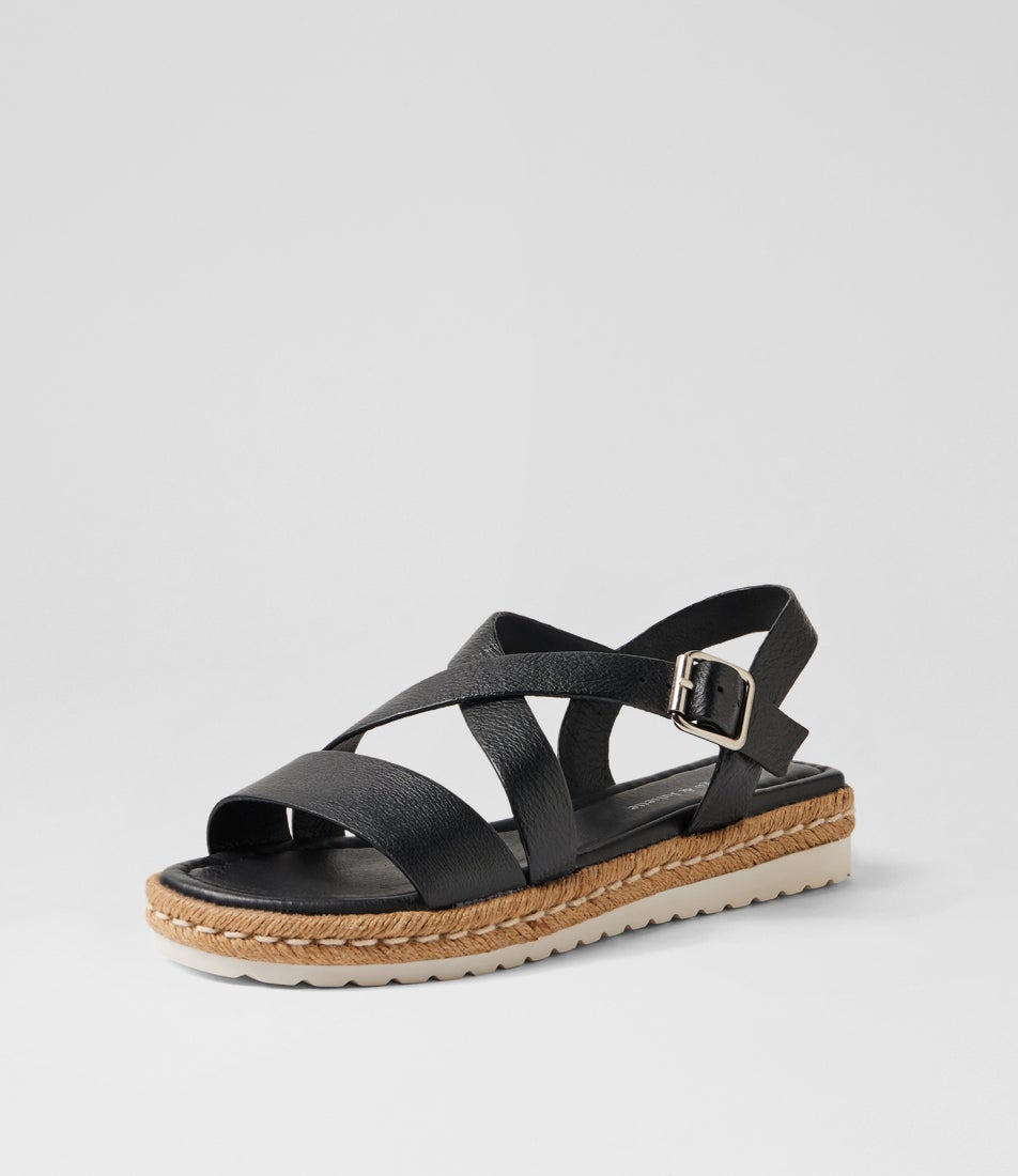 Siu Black Leather Sandals