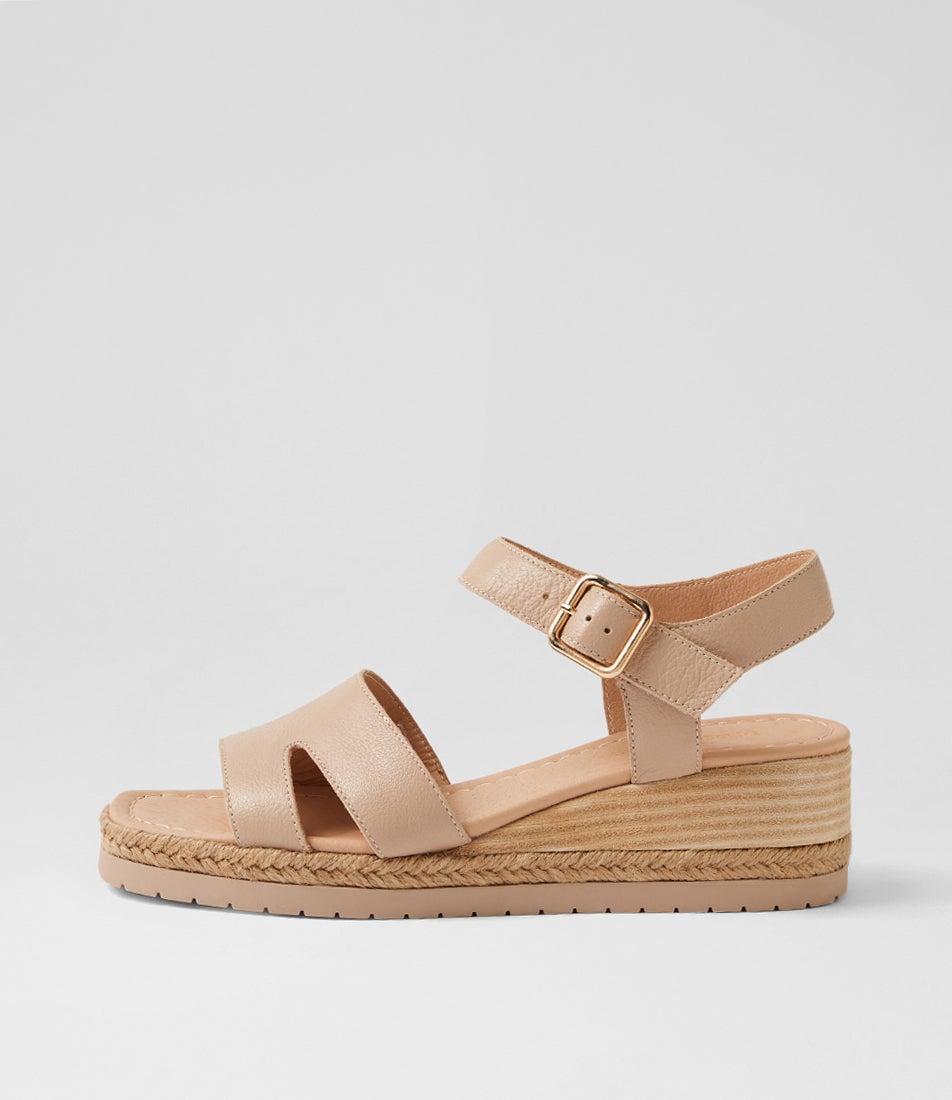 Isel Cafe Leather Wedges