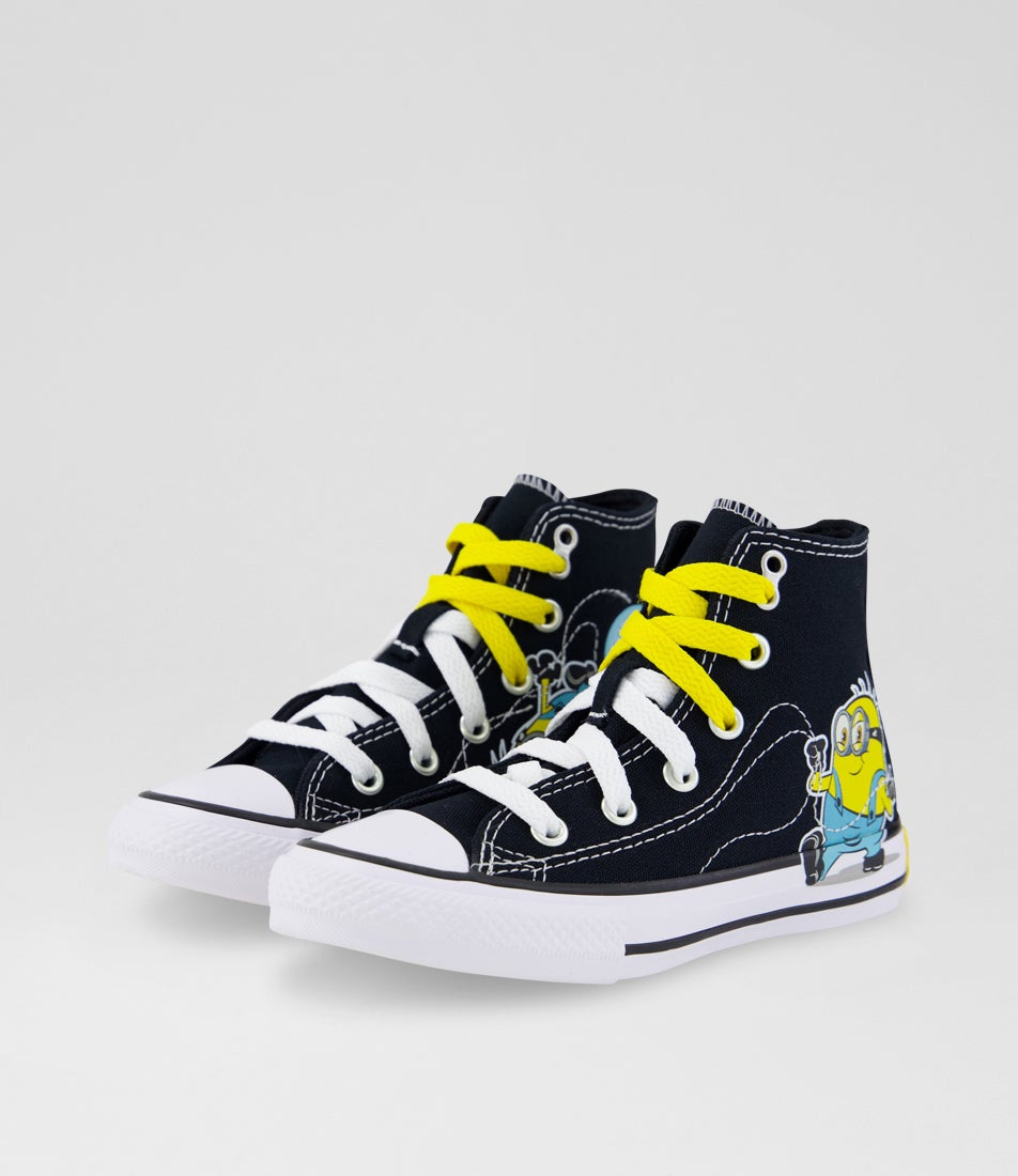 Minions Chuck Taylor All Star Hi Junior Black Canvas Sneakers
