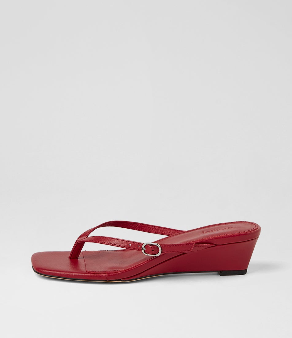 Phantome Red Leather Sandals